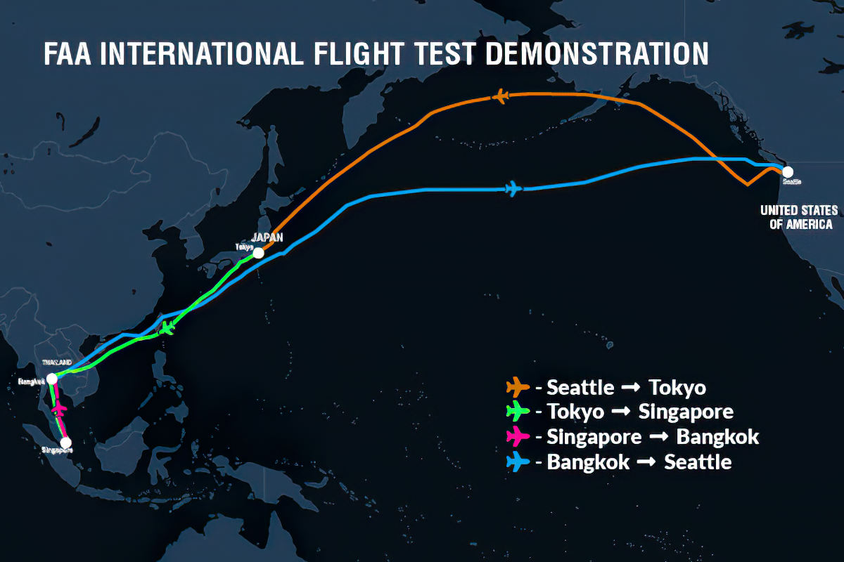 FAA тестирует новую схему организации полетов между странами