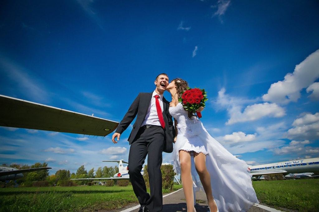 Романтичная свадьба в самолете