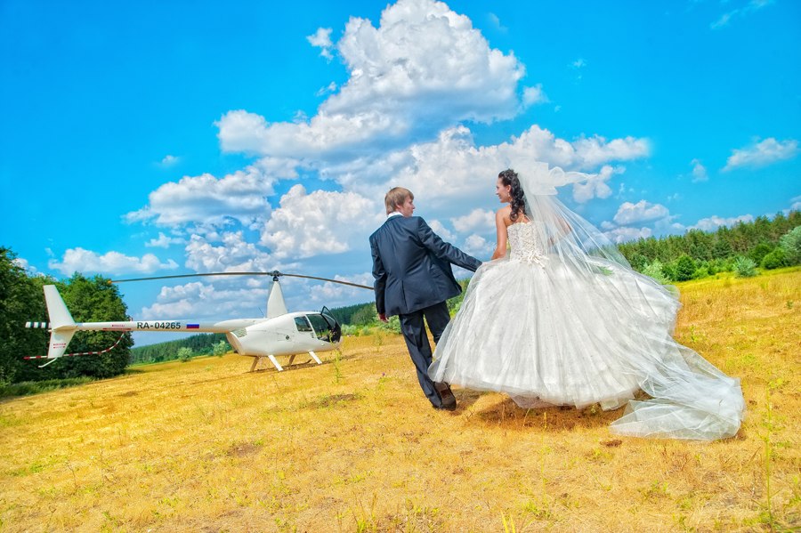 Романтическая свадьба на вертолете